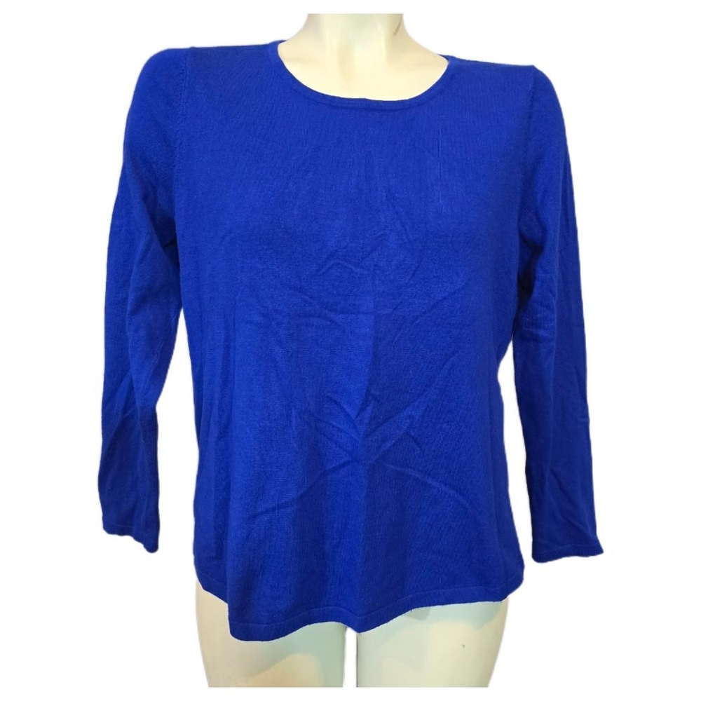 Women's Crewneck‎ Long Sleeve Top in Cobalt Blue